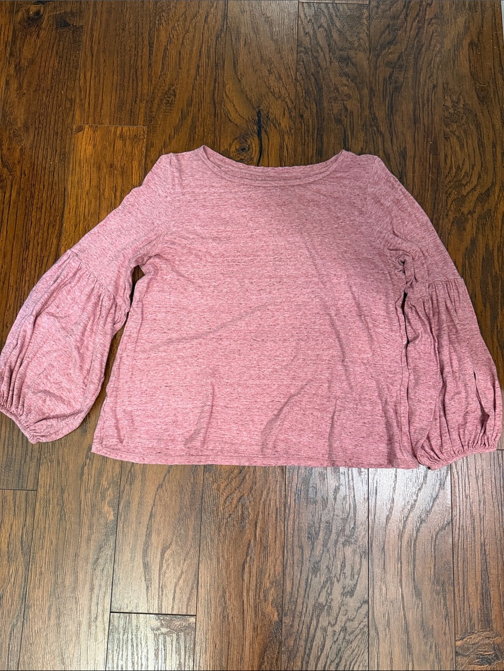 Women's Pink Long Sleeve Balloon-Sleeve Top